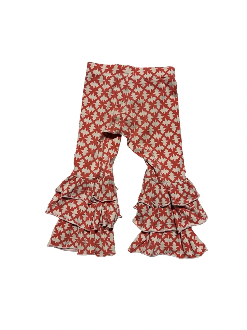 Matilda Jane Coral and‎ Cream Ruffle Leggings